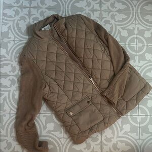 Jaclyn Smith Quilted Tan Jacket